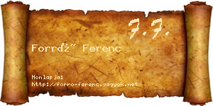 Forró Ferenc névjegykártya