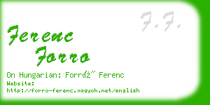ferenc forro business card